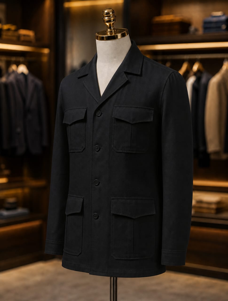 Veste saharienne ajustee a poches fonctionnelles